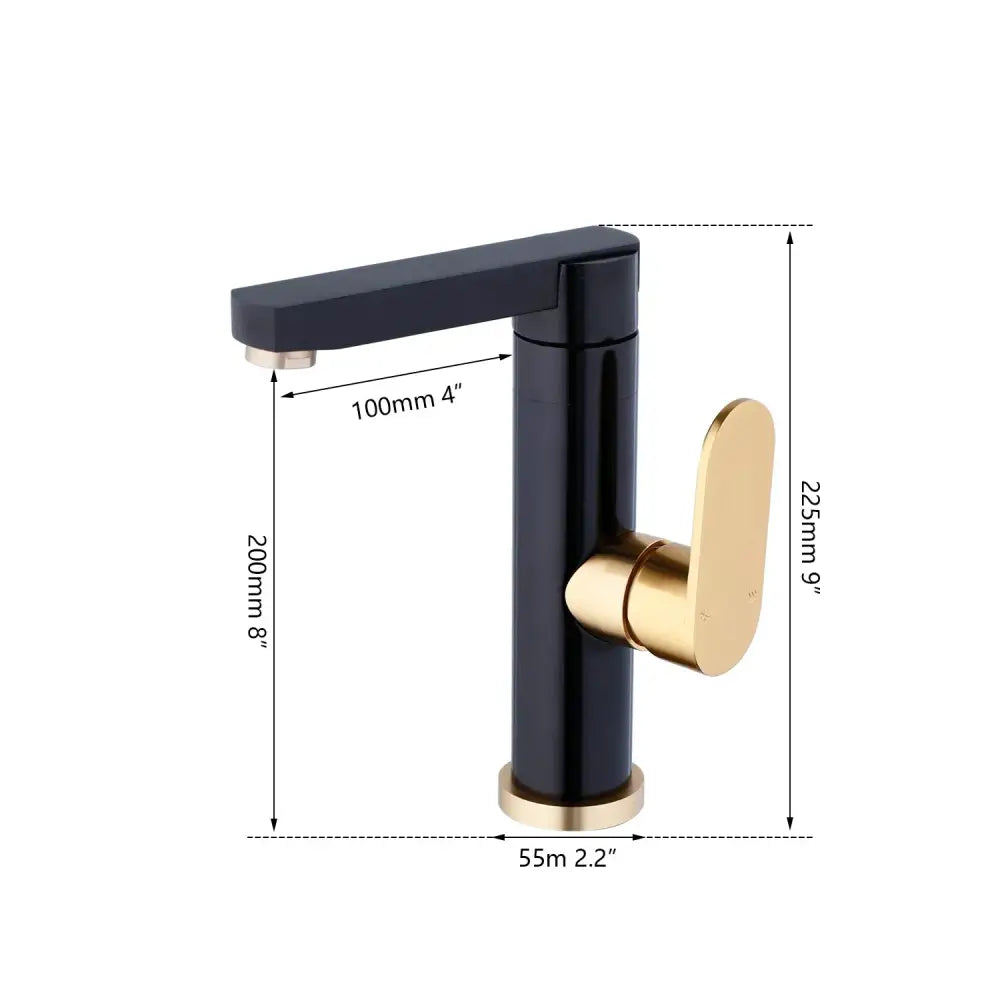 DecorBites™ Black Gold Bathroom Faucet: Luxury Basin Sink Mixer Tap - Brass Space Aluminum
