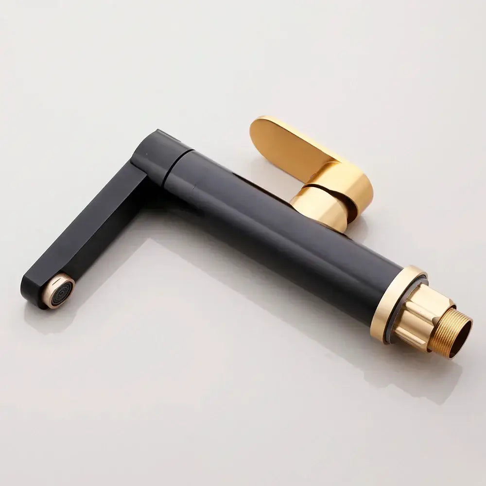 DecorBites™ Black Gold Bathroom Faucet: Luxury Basin Sink Mixer Tap - Brass Space Aluminum