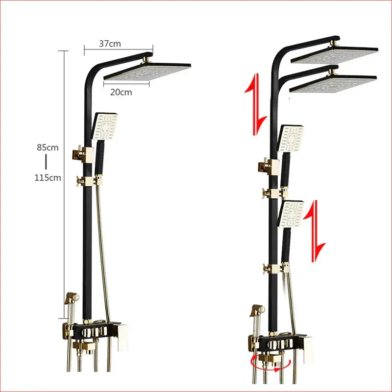 DecorBites™ Black Gold Bidet Shower Faucet Set with Hand Shower Mixer Tap