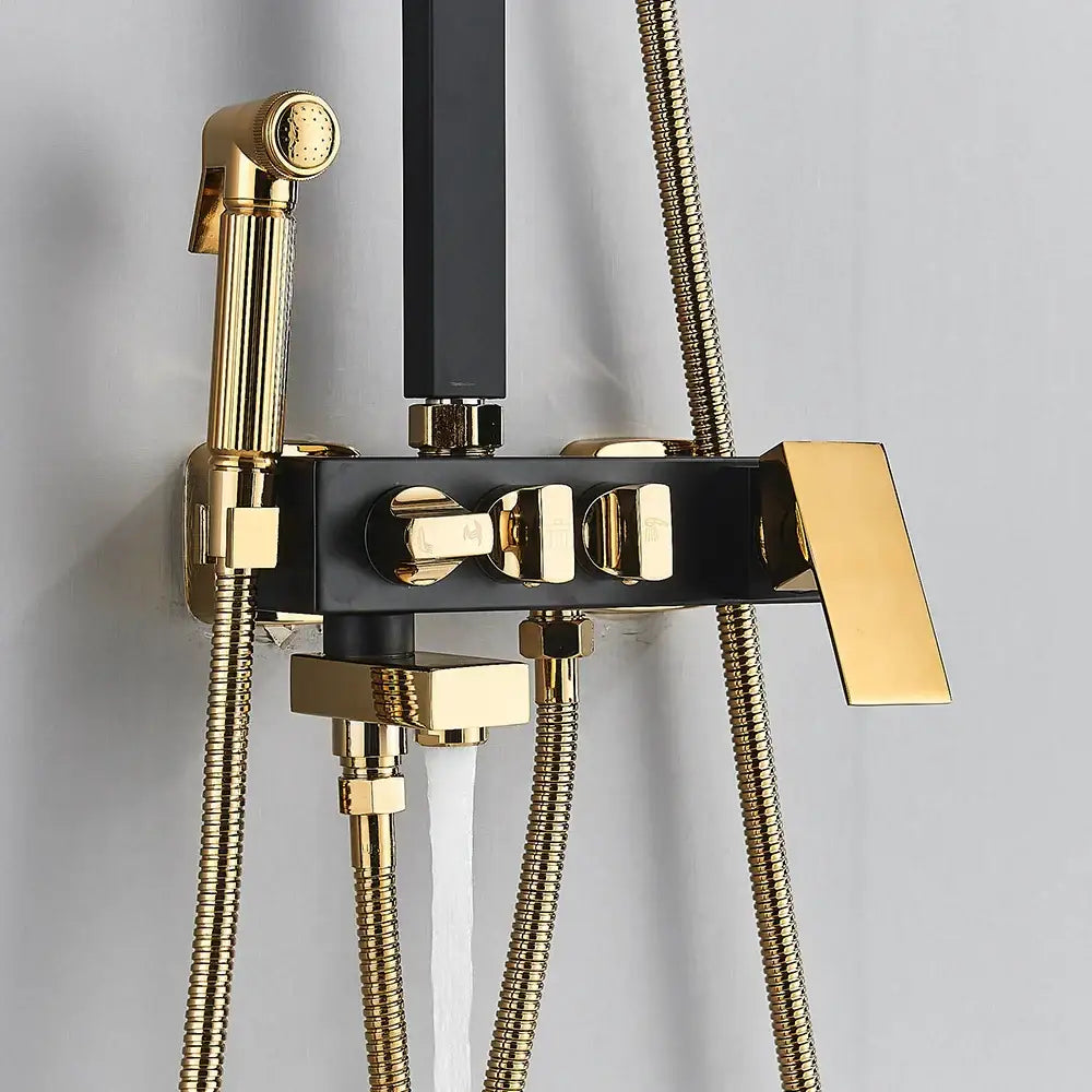 DecorBites™ Black Gold Bidet Shower Faucet Set with Hand Shower Mixer Tap