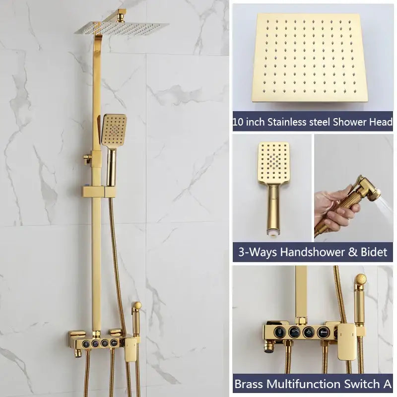 DecorBites™ Black Gold Bidet Shower Faucet Set with Hand Shower Mixer Tap