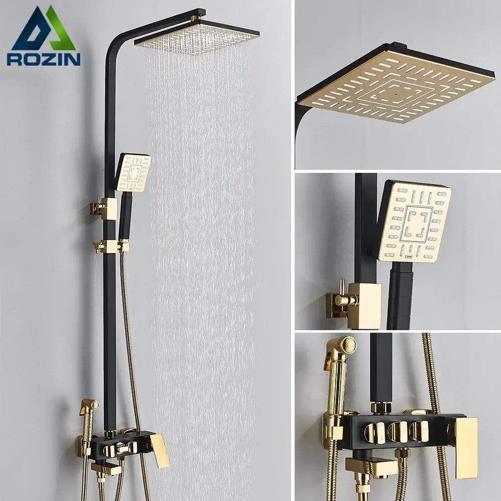 DecorBites™ Black Gold Bidet Shower Faucet Set with Hand Shower Mixer Tap