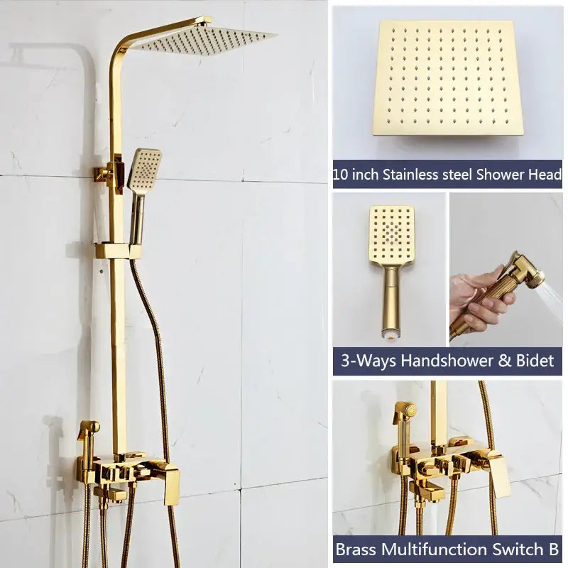 DecorBites™ Black Gold Bidet Shower Faucet Set with Hand Shower Mixer Tap