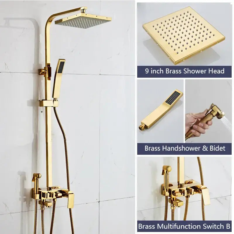DecorBites™ Black Gold Bidet Shower Faucet Set with Hand Shower Mixer Tap