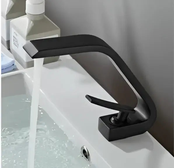 DecorBites™ Black Gold Brass Bathroom Faucet Mixer Sink Tap Deck Mounted Chrome Gray