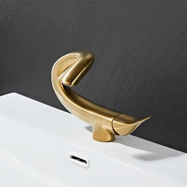 DecorBites™ Black Gold Brass Bathroom Faucet Mixer Sink Tap Deck Mounted Chrome Gray