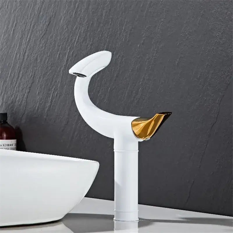 DecorBites™ Black Gold Brass Bathroom Faucet Mixer Sink Tap Deck Mounted Chrome Gray