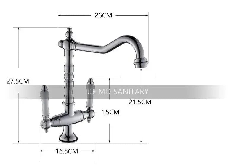 DecorBites™ Black Gold Brass Kitchen Sink Faucet with Double Handles