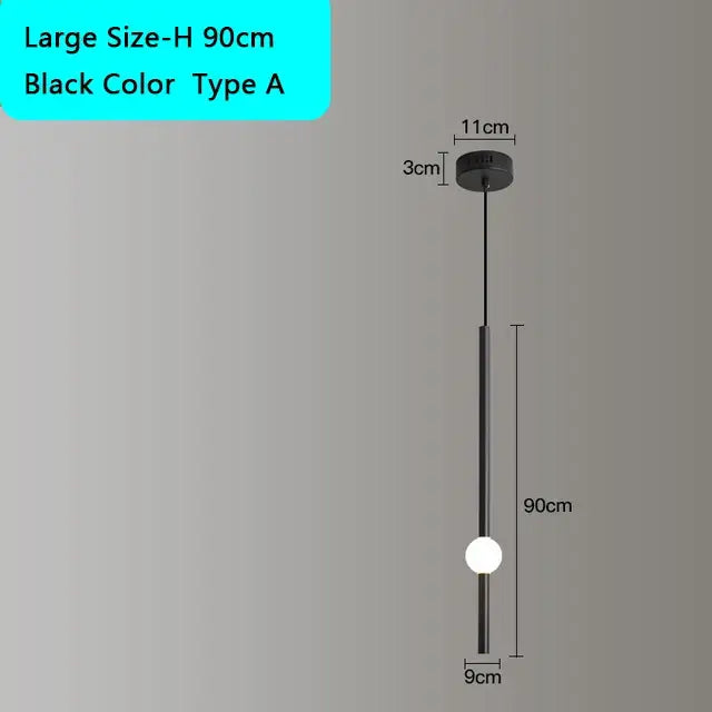 DecorBites™ Black Gold Ceiling Pendant for Bedside Bedroom LED Modern Hanging Light