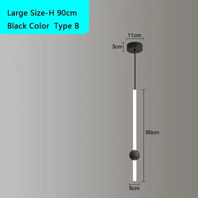 DecorBites™ Black Gold Ceiling Pendant for Bedside Bedroom LED Modern Hanging Light