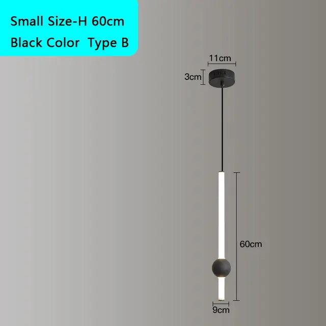 DecorBites™ Black Gold Ceiling Pendant for Bedside Bedroom LED Modern Hanging Light