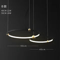 DecorBites™ Black Gold Chandelier Creative Italian Design Light Metal LED Rings Circle