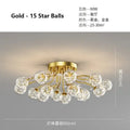 DecorBites™ Black Gold Chandelier with Clear Star Glass Ball Pendant Lights