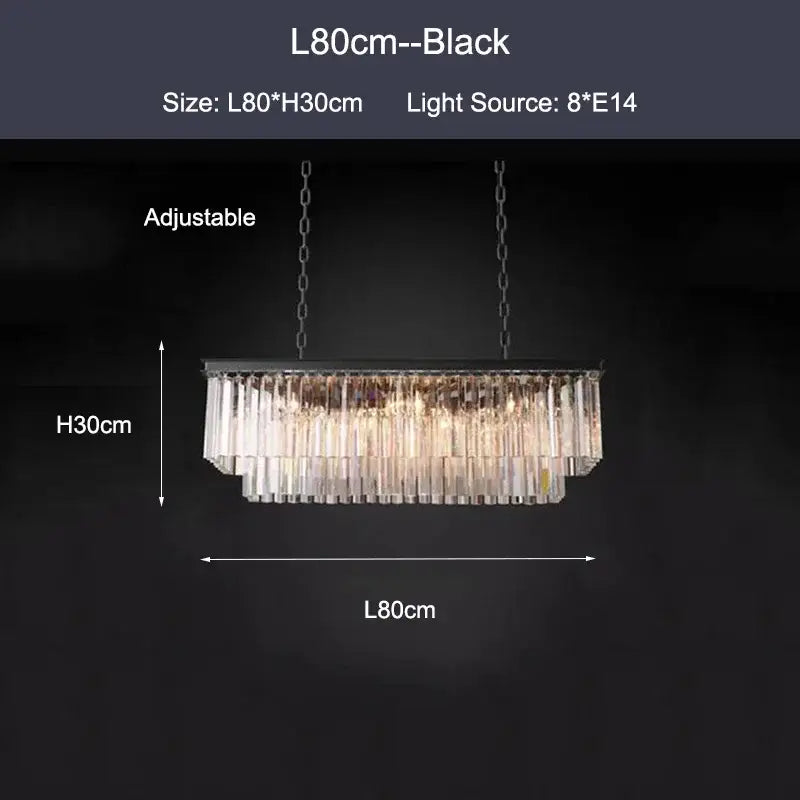 DecorBites™ Black Gold Crystal Ceiling Chandelier: Modern LED Pendant Light for Luxe Living Spaces