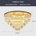 DecorBites™ Black Gold Crystal Ceiling Chandelier: Modern LED Pendant Light for Luxe Living Spaces