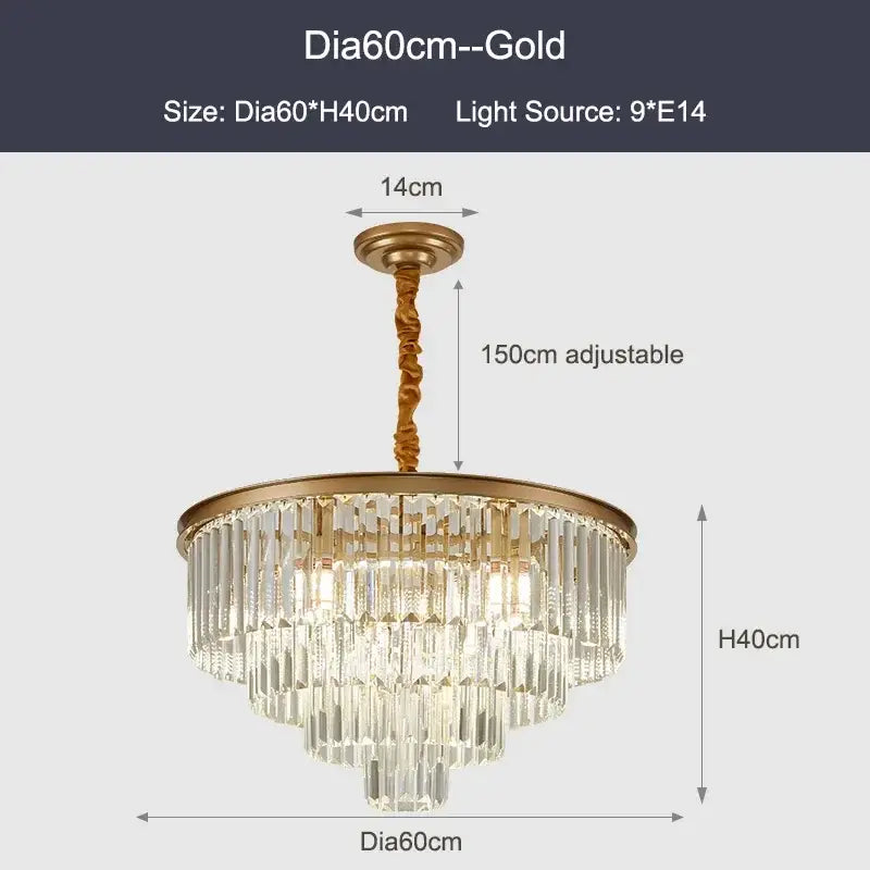 DecorBites™ Black Gold Crystal Ceiling Chandelier: Modern LED Pendant Light for Luxe Living Spaces