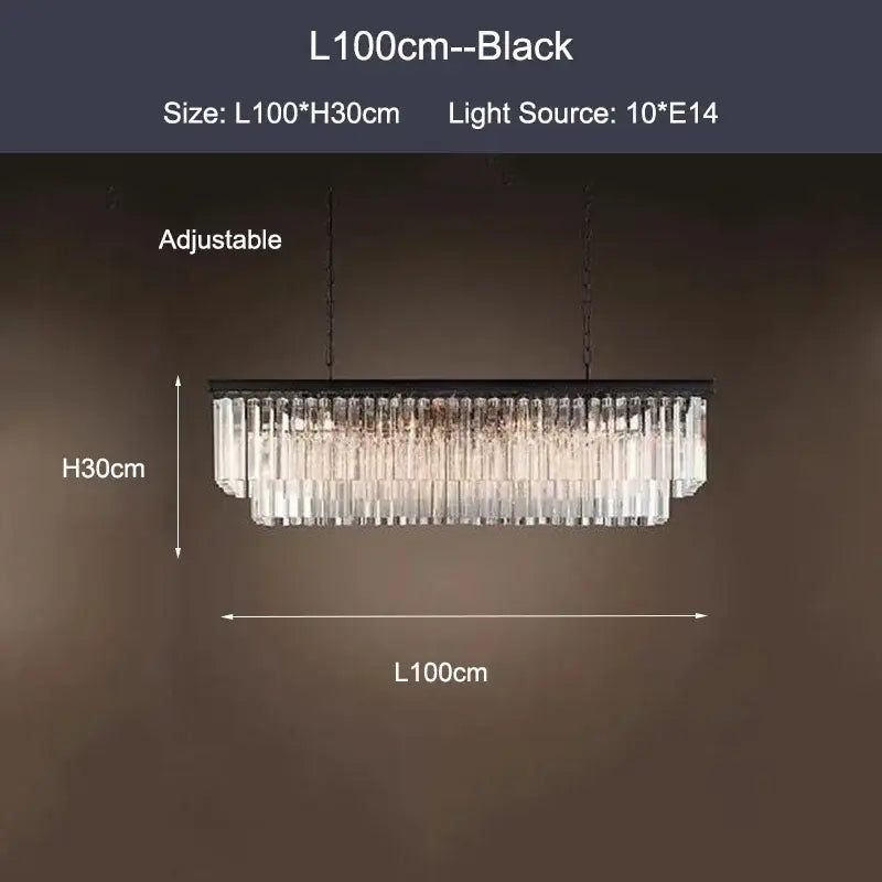 DecorBites™ Black Gold Crystal Ceiling Chandelier: Modern LED Pendant Light for Luxe Living Spaces