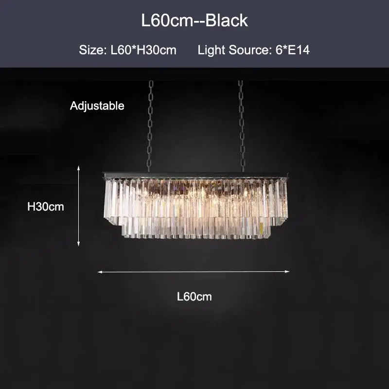 DecorBites™ Black Gold Crystal Ceiling Chandelier: Modern LED Pendant Light for Luxe Living Spaces