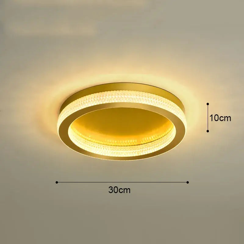DecorBites™ Black Gold Crystal Chandelier LED Ceiling Light for Living Room Bedroom