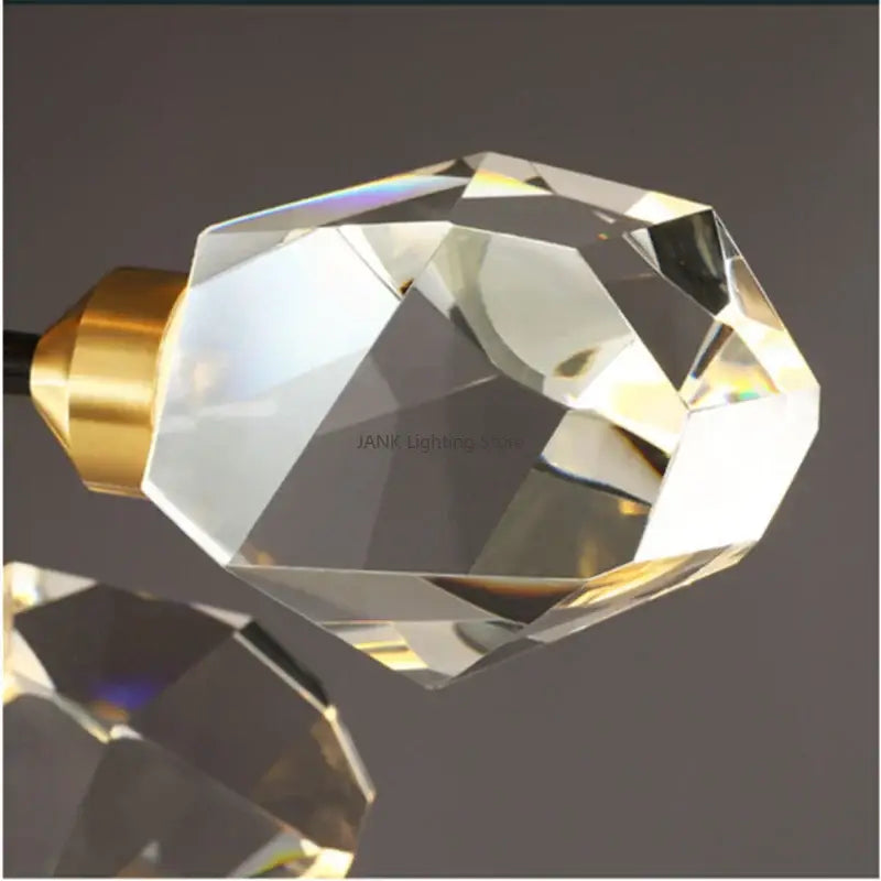DecorBites™ Black Gold Crystal Chandelier LED Light for Luxury Home Decor