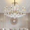 DecorBites™ Black Gold Crystal Chandelier Pendant Light for Elegant Living Spaces