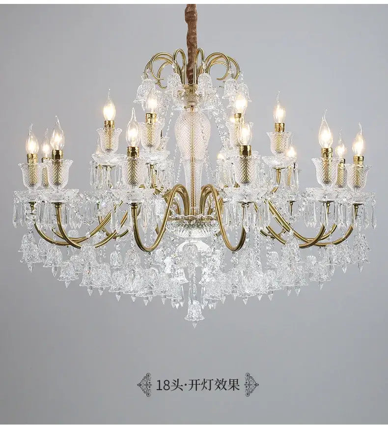 DecorBites™ Black Gold Crystal Chandelier Pendant Light for Elegant Living Spaces