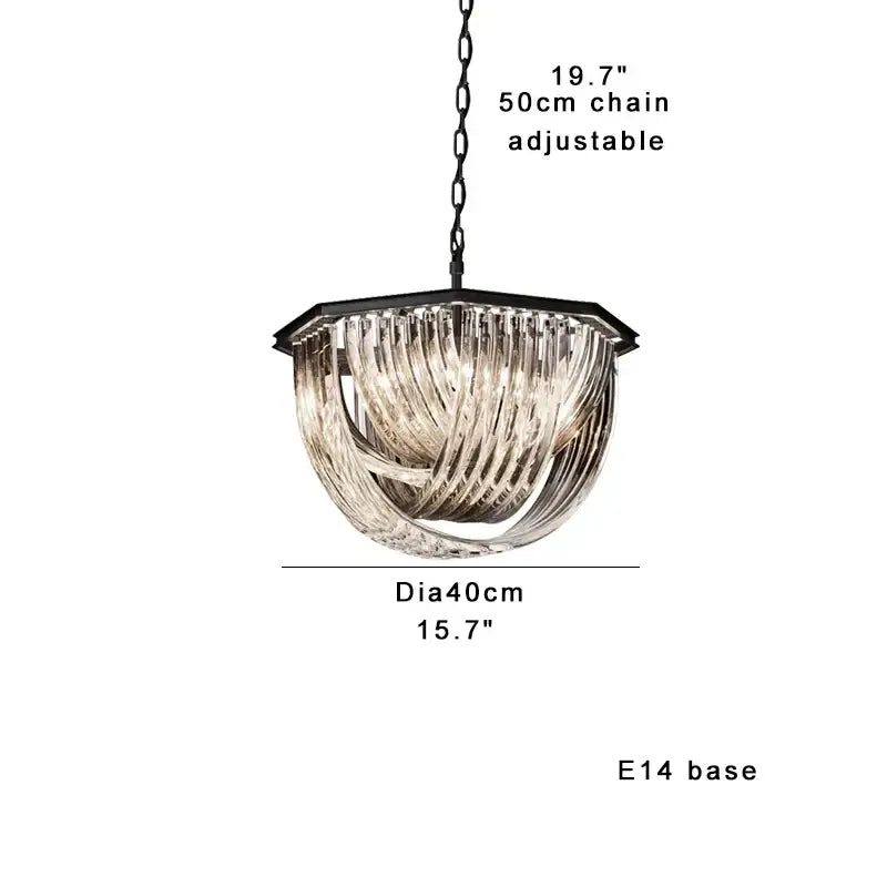 DecorBites™ Black Gold Crystal Glass Ceiling Pendant Lights, Luxury Nordic Dining Table Lighting Lamps