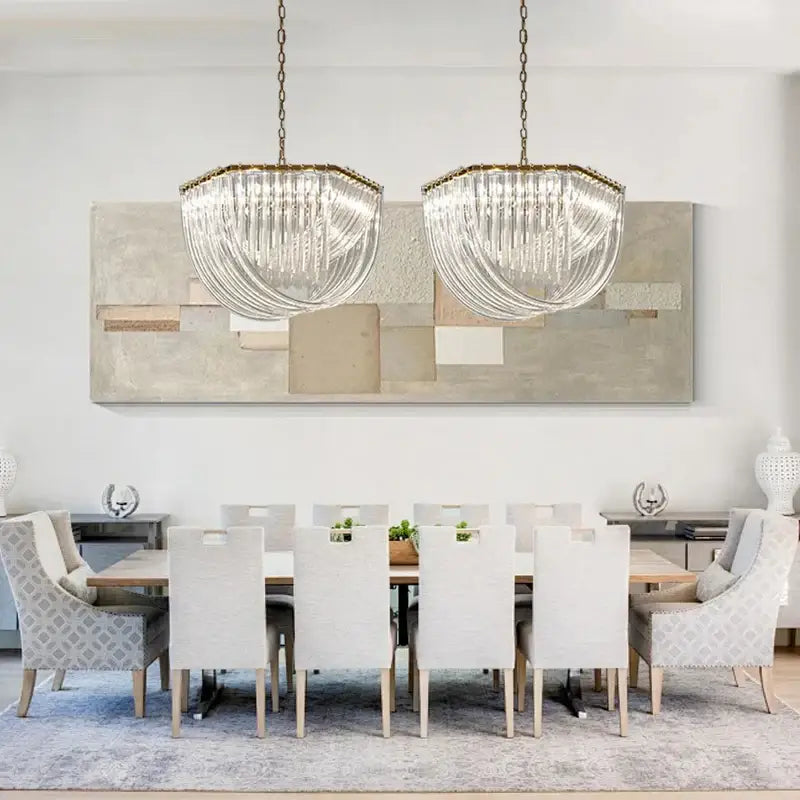 DecorBites™ Black Gold Crystal Glass Ceiling Pendant Lights, Luxury Nordic Dining Table Lighting Lamps