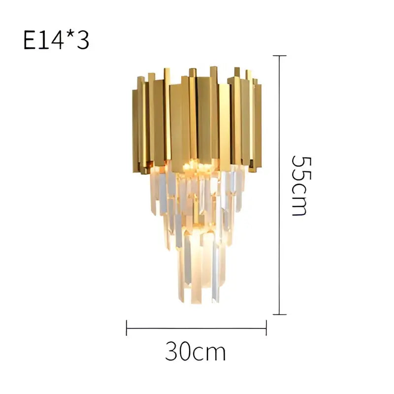 DecorBites™ Black Gold Crystal Oval LED Hanging Chandelier Lighting Fixture
