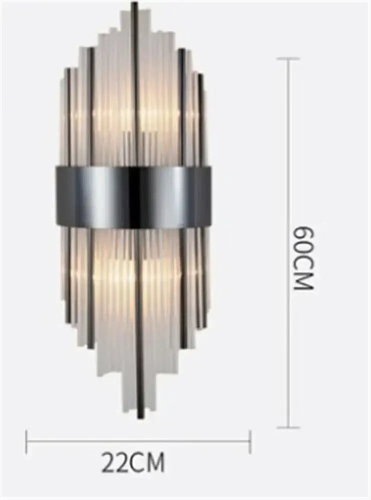 DecorBites™ Black Gold Crystal Wall Lights for Bedroom Living Room Home LED Sconce