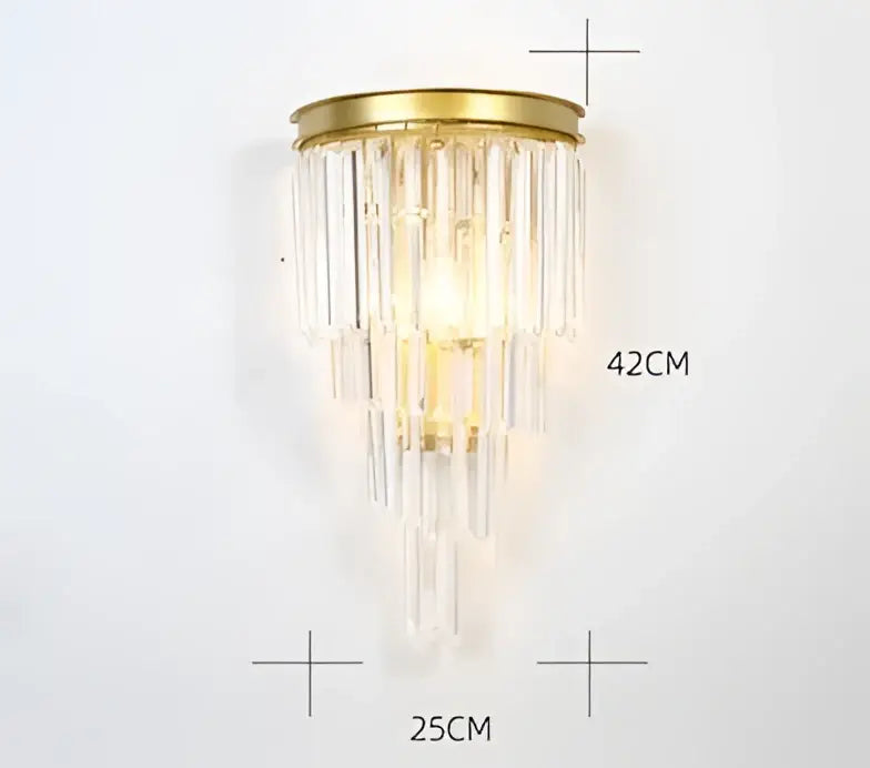 DecorBites™ Black Gold Crystal Wall Lights for Bedroom Living Room Home LED Sconce