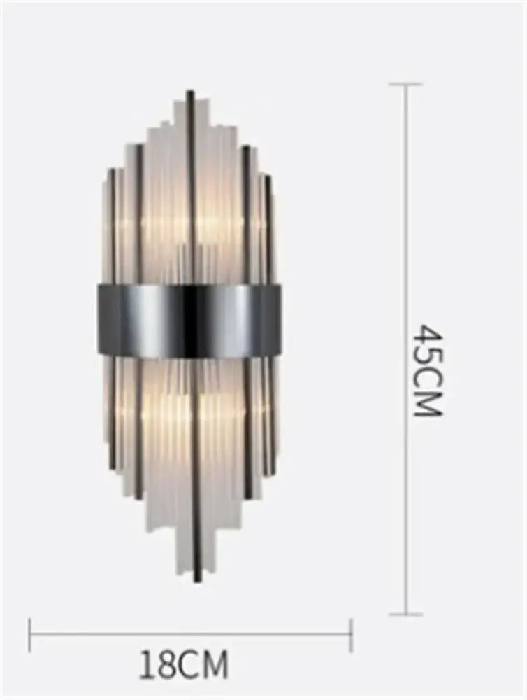 DecorBites™ Black Gold Crystal Wall Lights for Bedroom Living Room Home LED Sconce