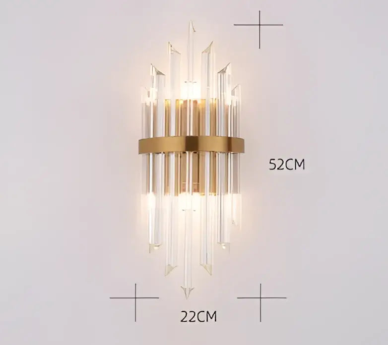 DecorBites™ Black Gold Crystal Wall Lights Modern LED Sconce for Bedroom Living Room
