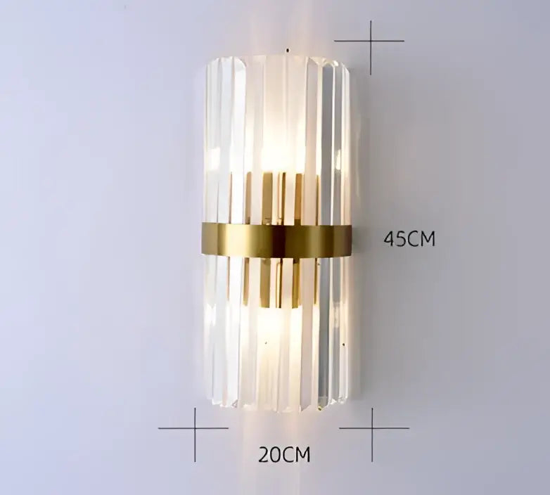 DecorBites™ Black Gold Crystal Wall Lights Modern LED Sconce for Bedroom Living Room