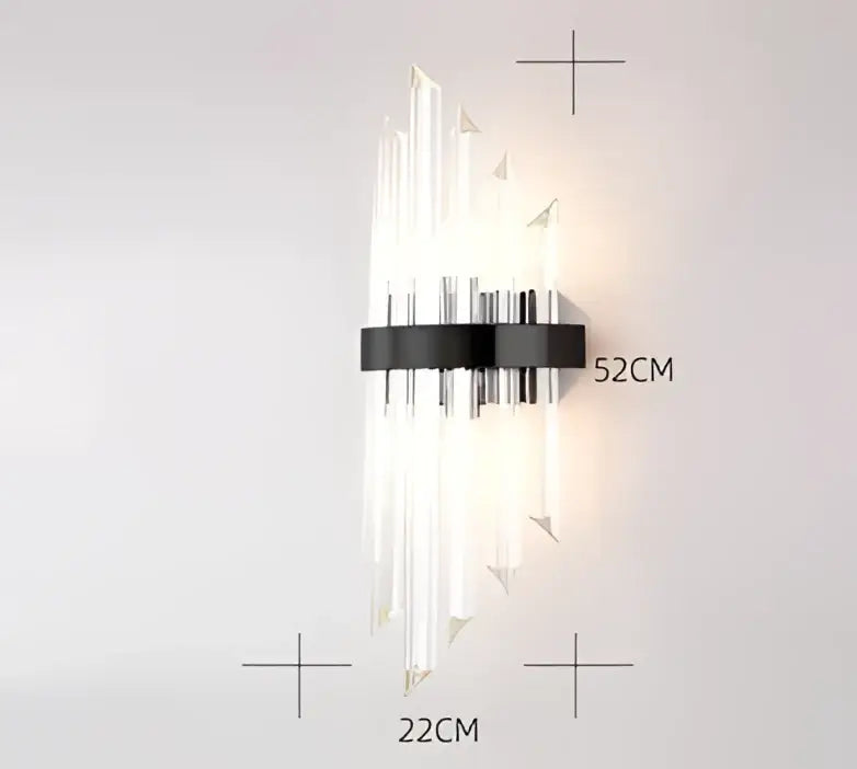 DecorBites™ Black Gold Crystal Wall Lights Modern LED Sconce for Bedroom Living Room