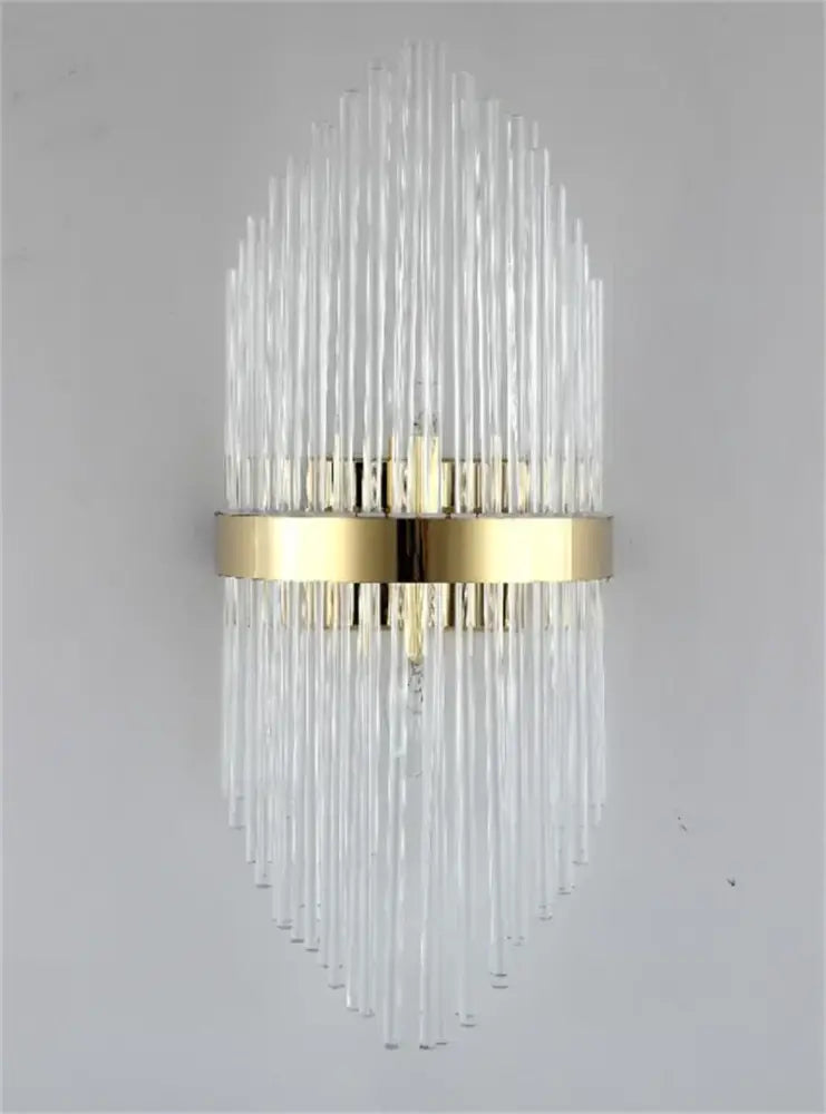 DecorBites™ Black Gold Crystal Wall Lights Modern LED Sconce for Bedroom Living Room