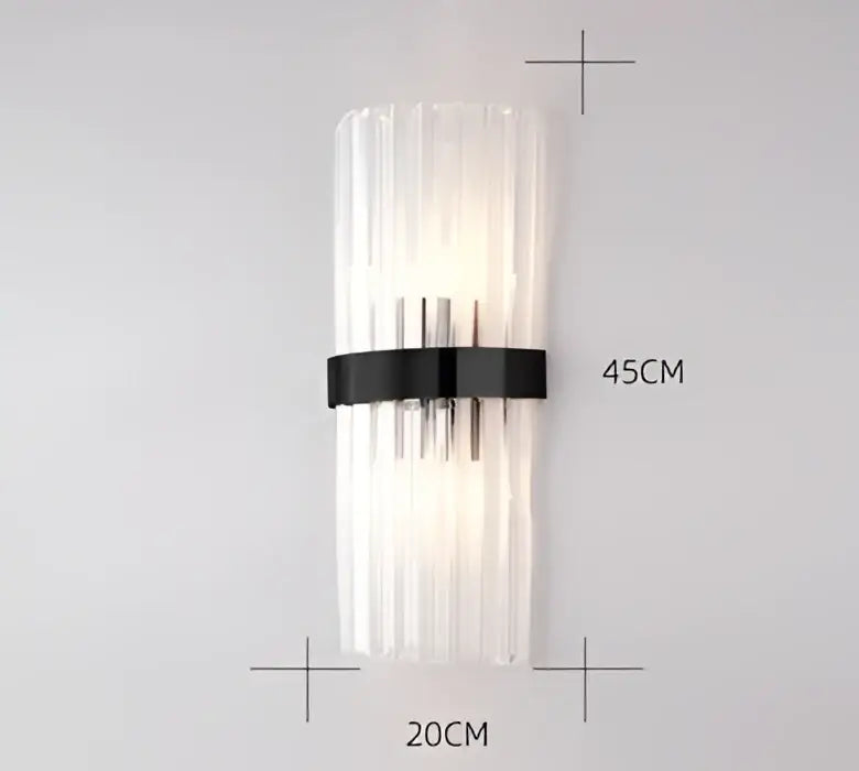 DecorBites™ Black Gold Crystal Wall Lights Modern LED Sconce for Bedroom Living Room