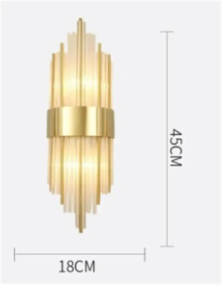 DecorBites™ Black Gold Crystal Wall Sconce LED Light for Bedroom Living Room Home Décor