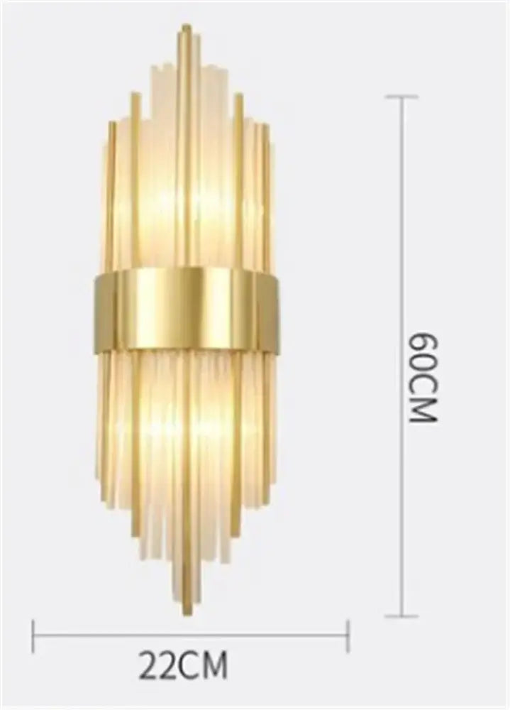 DecorBites™ Black Gold Crystal Wall Sconce LED Light for Bedroom Living Room Home Décor