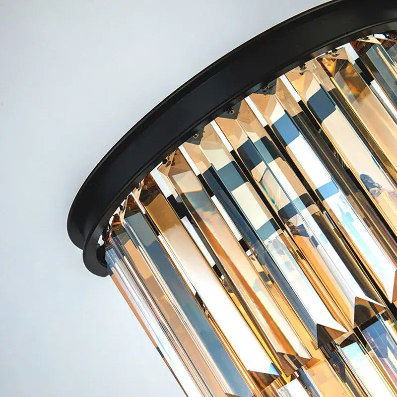 DecorBites™ Black Gold Crystal Wall Sconce LED Light for Bedroom Living Room Home Décor