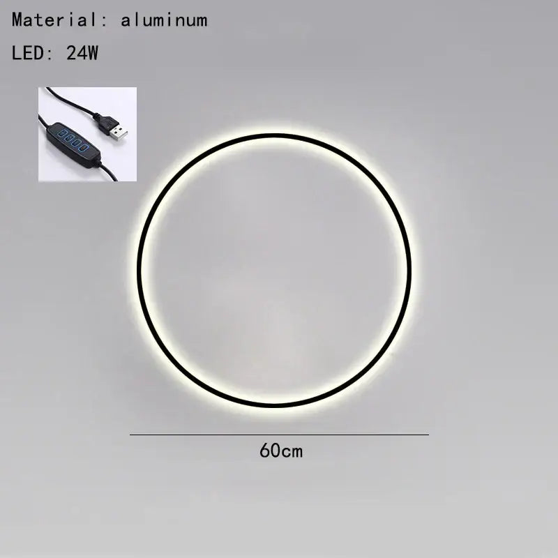 DecorBites™ Black Gold Dimmable Wall Light USB Plug Bedroom Sconce
