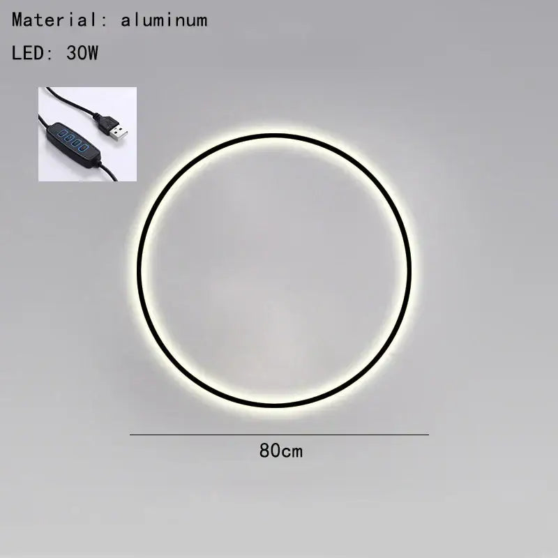 DecorBites™ Black Gold Dimmable Wall Light USB Plug Bedroom Sconce