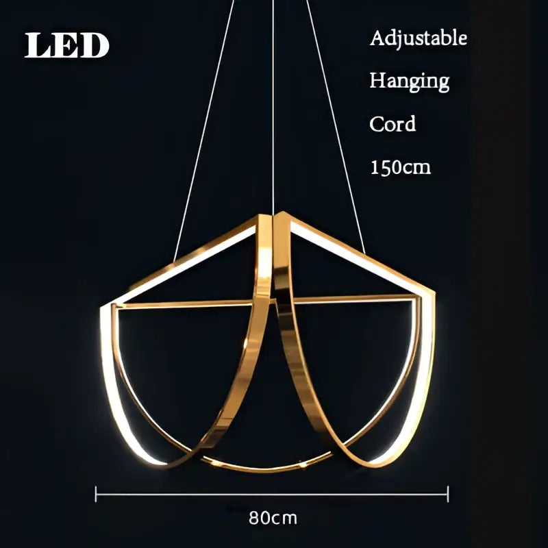DecorBites™ Black Gold Geometric LED Chandelier - Postmodern Indoor Hanging Lamps for Living Room