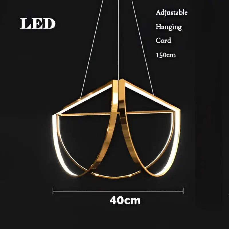 DecorBites™ Black Gold Geometric LED Chandelier - Postmodern Indoor Hanging Lamps for Living Room