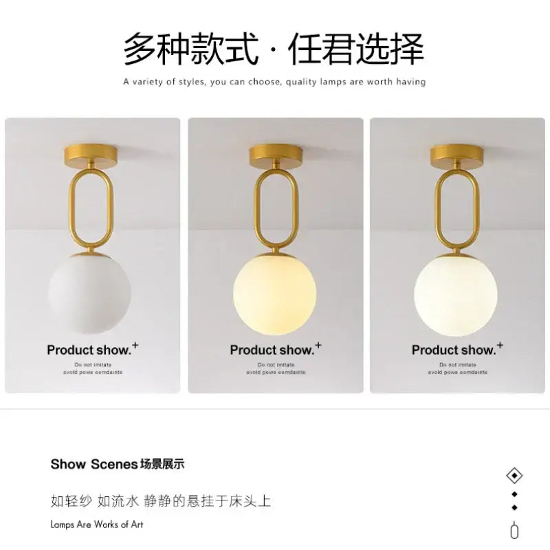 DecorBites™ Black Gold Glass Ceiling Lamp: Modern Nordic LED Lighting Fixtures
