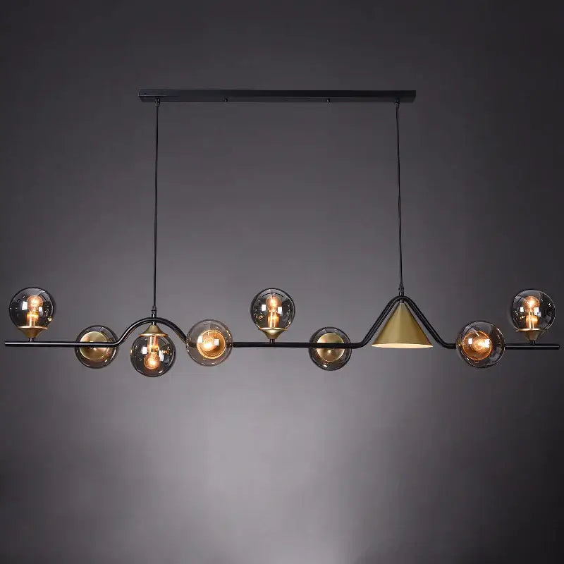 DecorBites™ Black Gold Glass Chandelier LED Luxury Pendant Light