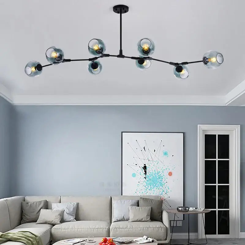DecorBites™ Black Gold Glass Pendant Light Industrial Loft Stair Dining Room Nordic Lamp
