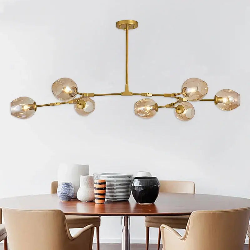 DecorBites™ Black Gold Glass Pendant Light Industrial Loft Stair Dining Room Nordic Lamp