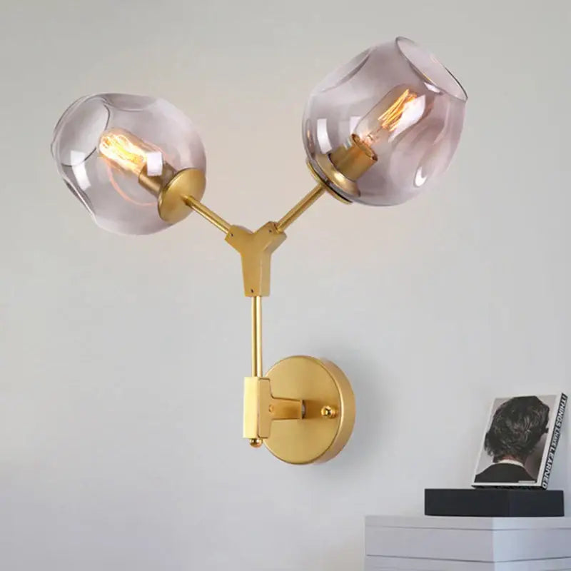 مصابيح حائط زجاجية ذهبية سوداء من DecorBites™ لإنارة ديكور المنزل العصري