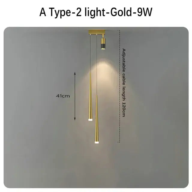DecorBites™ Black Gold Hanging Pendant Lamp: Modern Luxury Bedroom & Living Room Lighting